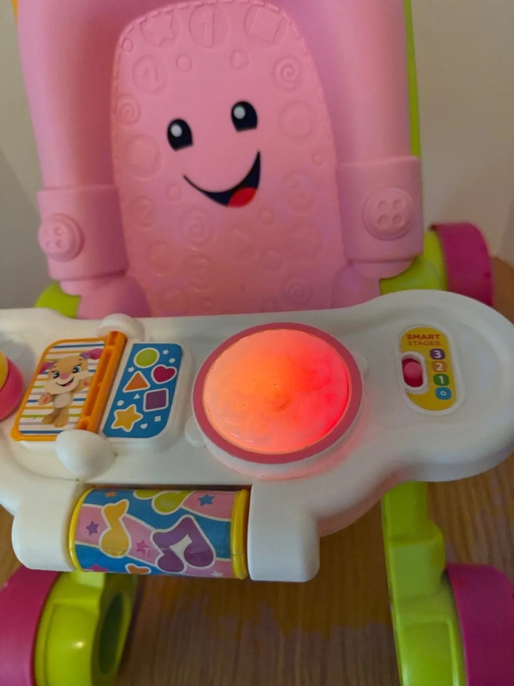 Fisher-Price Pink, Green & Yellow Interactive Activity Walker